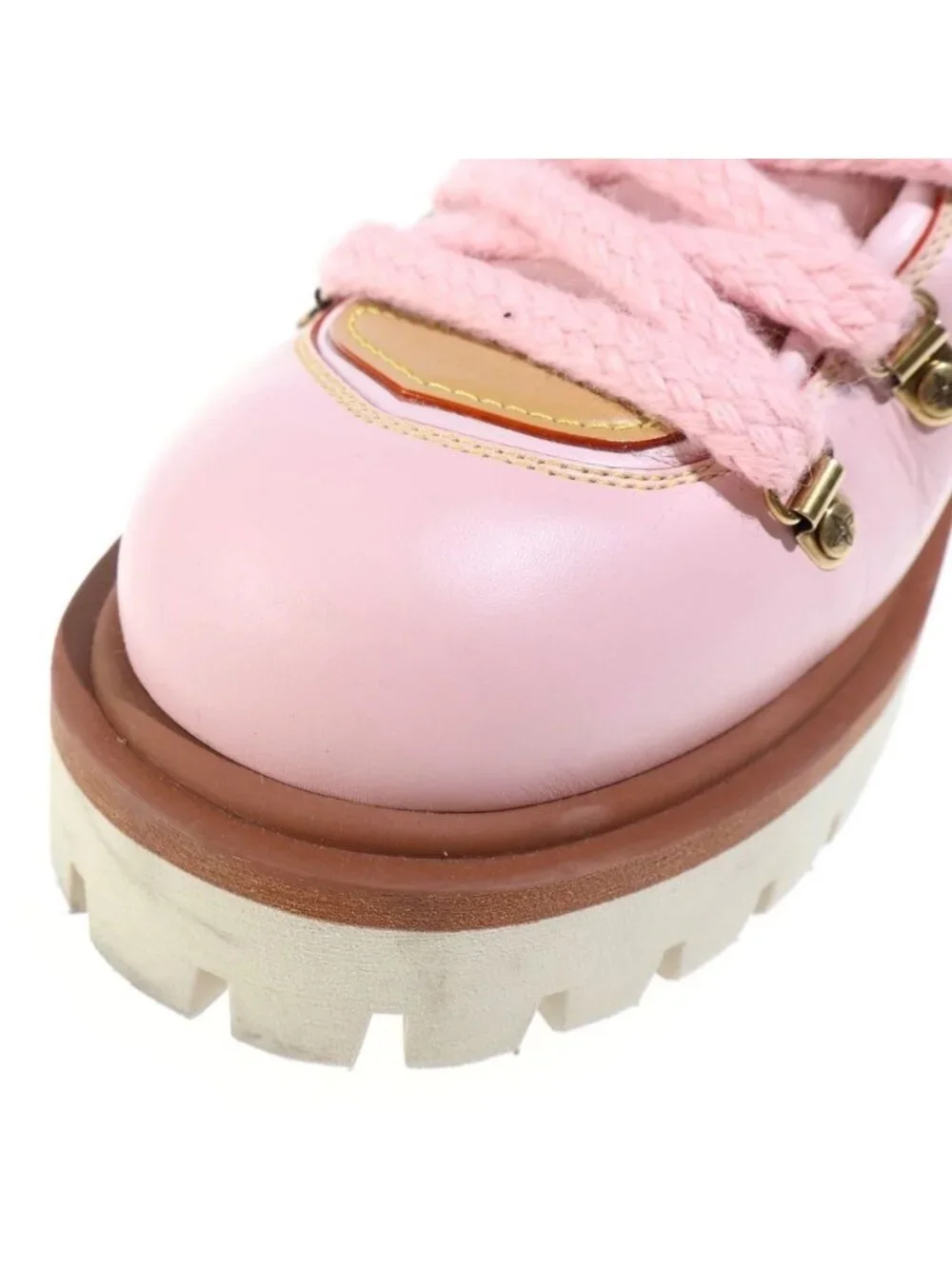 Louis Vuitton LV Remix Derby Chunky Sole Leather Low Cut Boots Pink